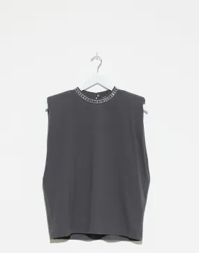 Anthracite Grey Sleeveless Cotton T-Shirt