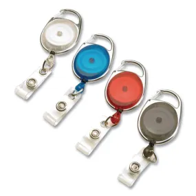 Badgemates Belt Clip Badge Reels, 36 Extension, Assorted Colors, 4/pack