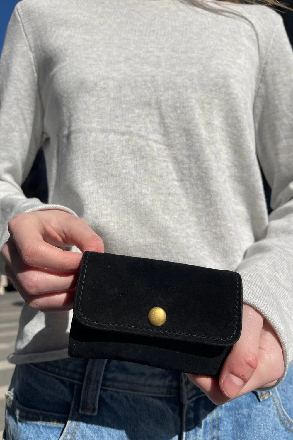 Black Suede Wallet