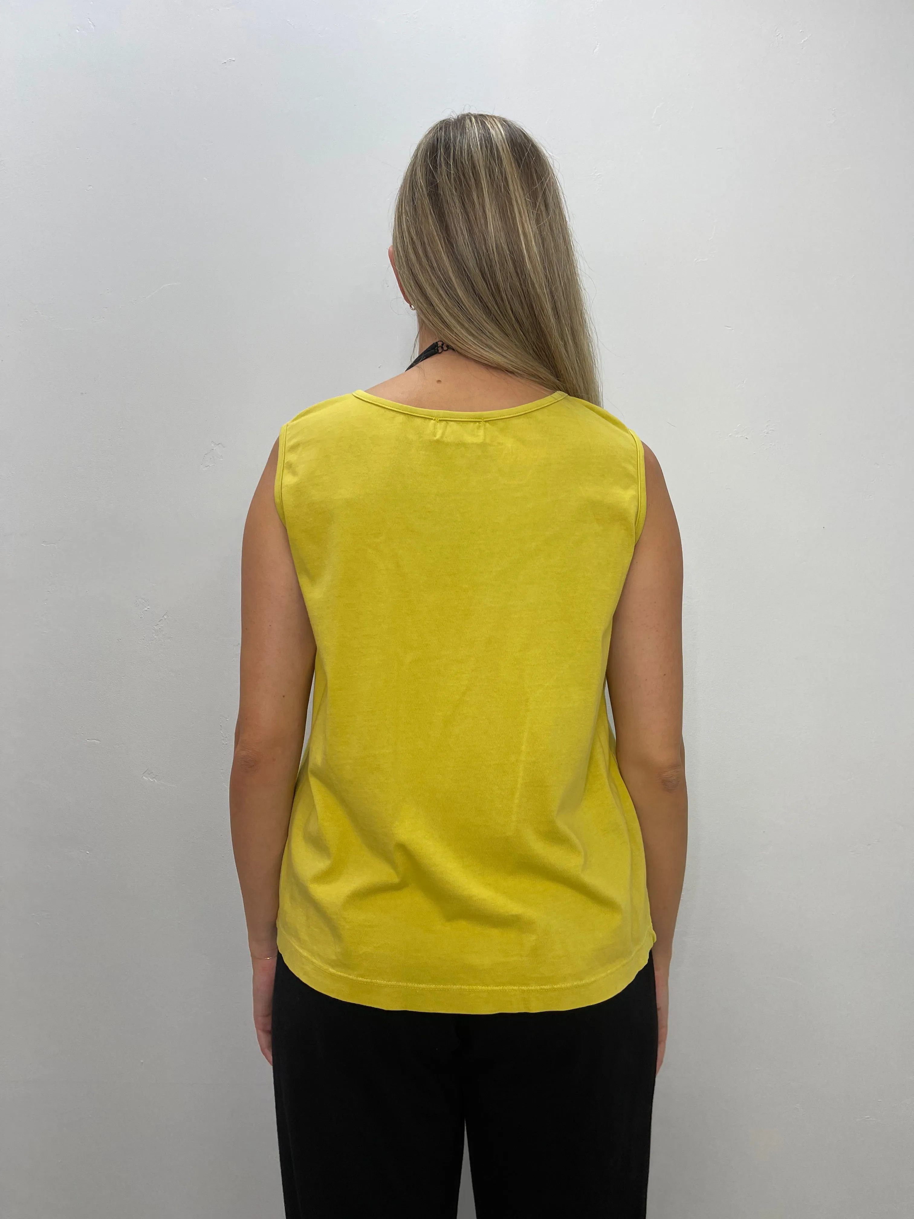 Canary Yellow Sleeveless Cotton Tank