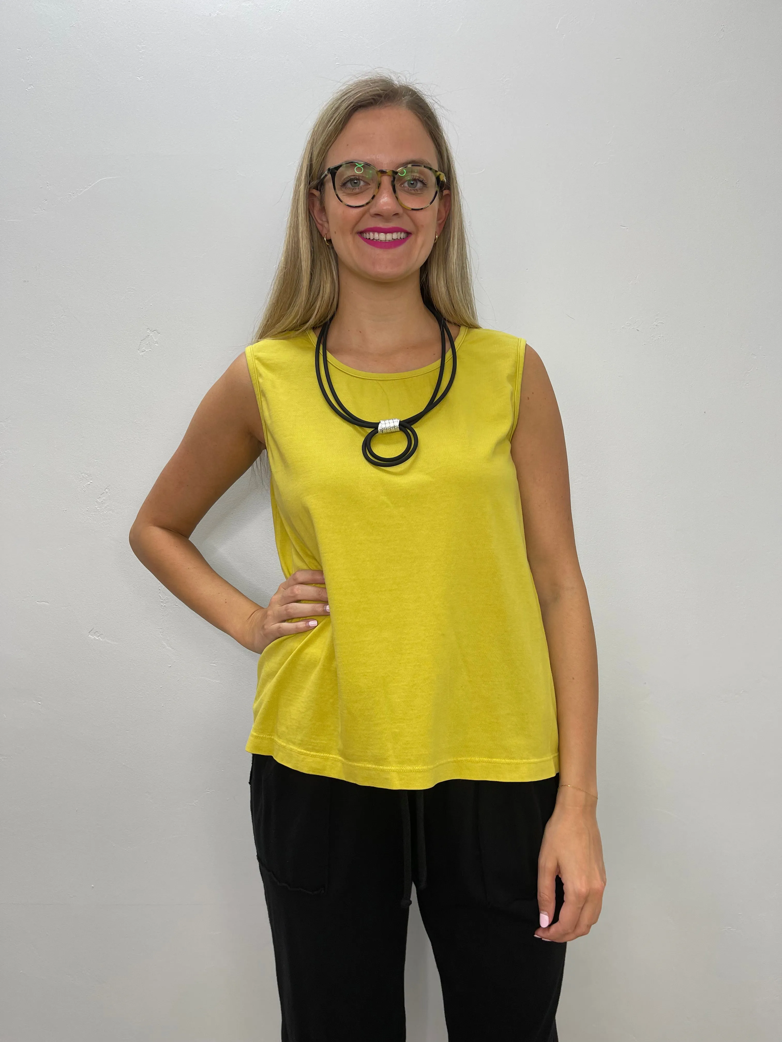 Canary Yellow Sleeveless Cotton Tank