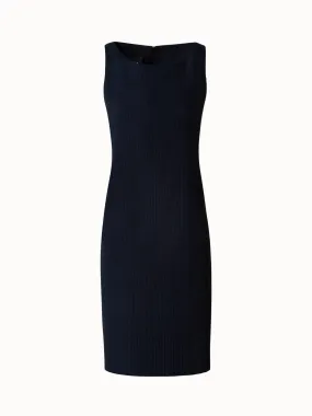 Cotton Sheath Dress with Stitched Pleats