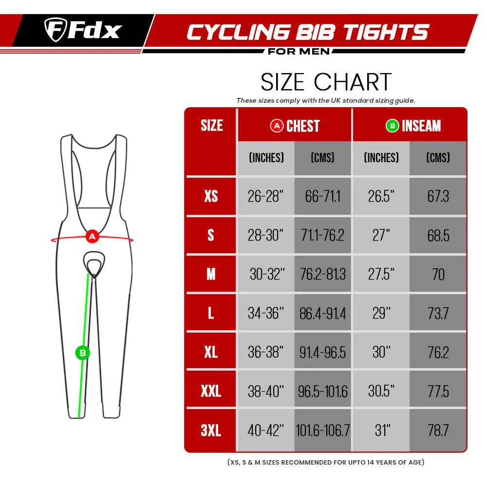 Fdx Viper Men's & Boy's Grey Thermal Padded Cycling Bib Tights