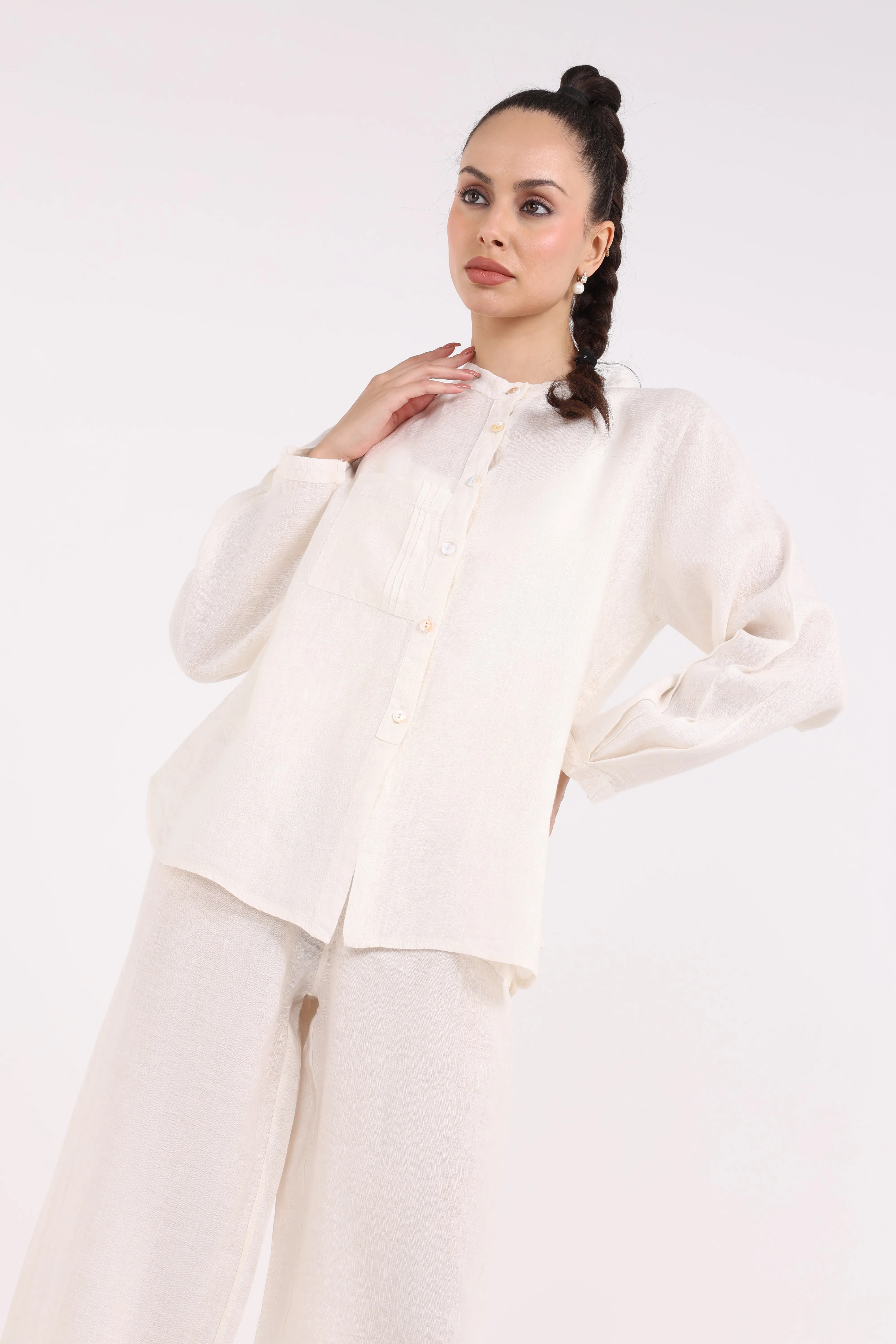 Formal Mandarin Buttoned Shirt