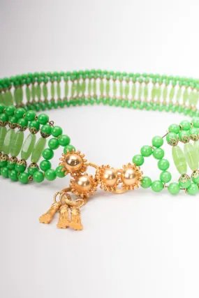 Green Glass Bead Belt