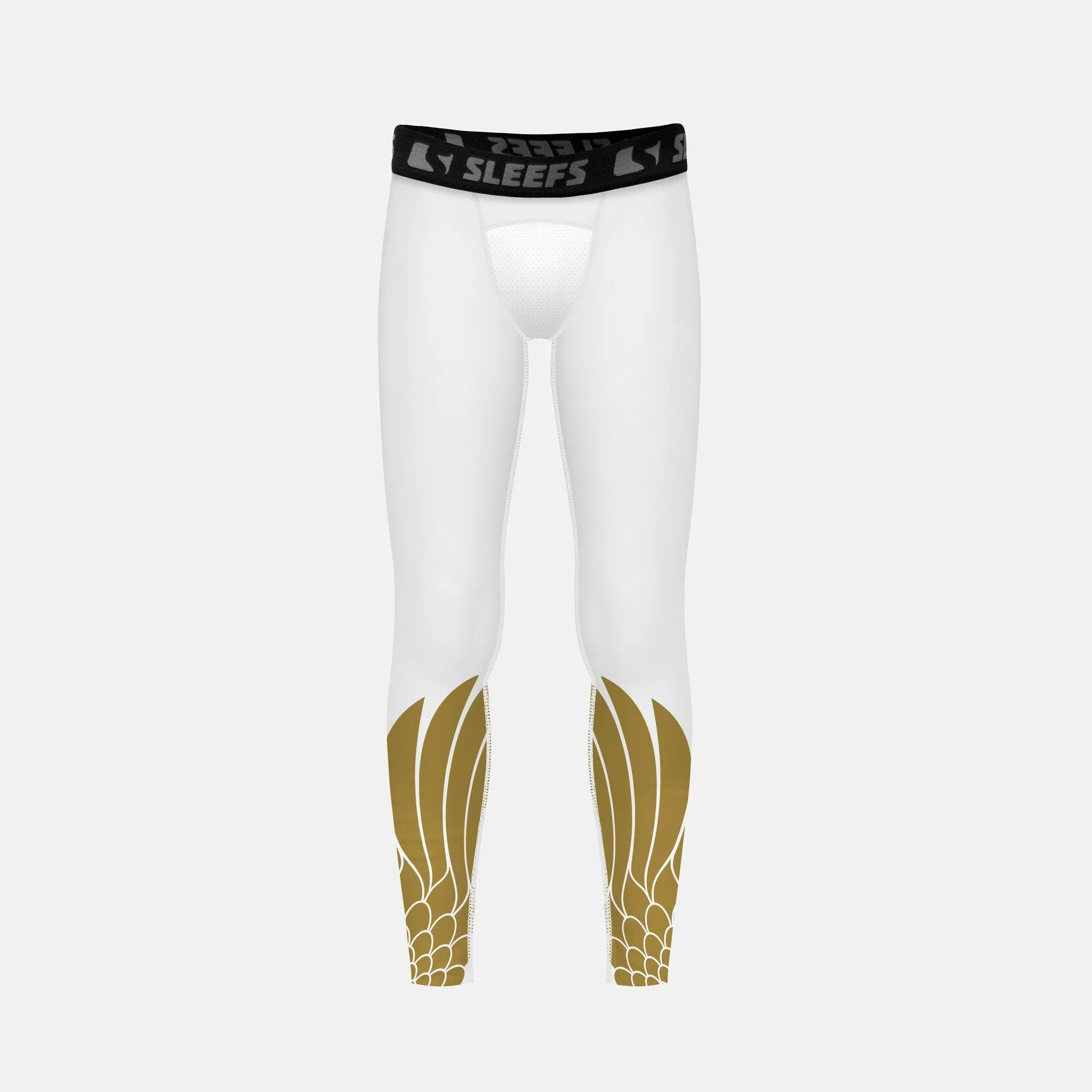 Icarus White and Gold Kids compression tights / leggings