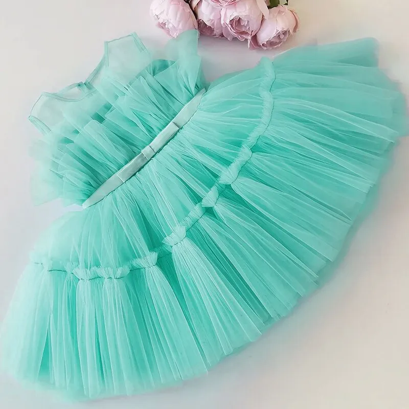 Kids Elegant Fluffy Prom Gown