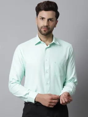 Men's Light Green Formal Plain Full Sleeve Shirt