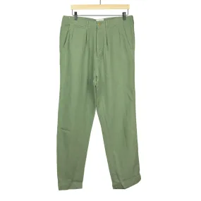 Military chino in faded olive cotton and linen slub twill (restock)