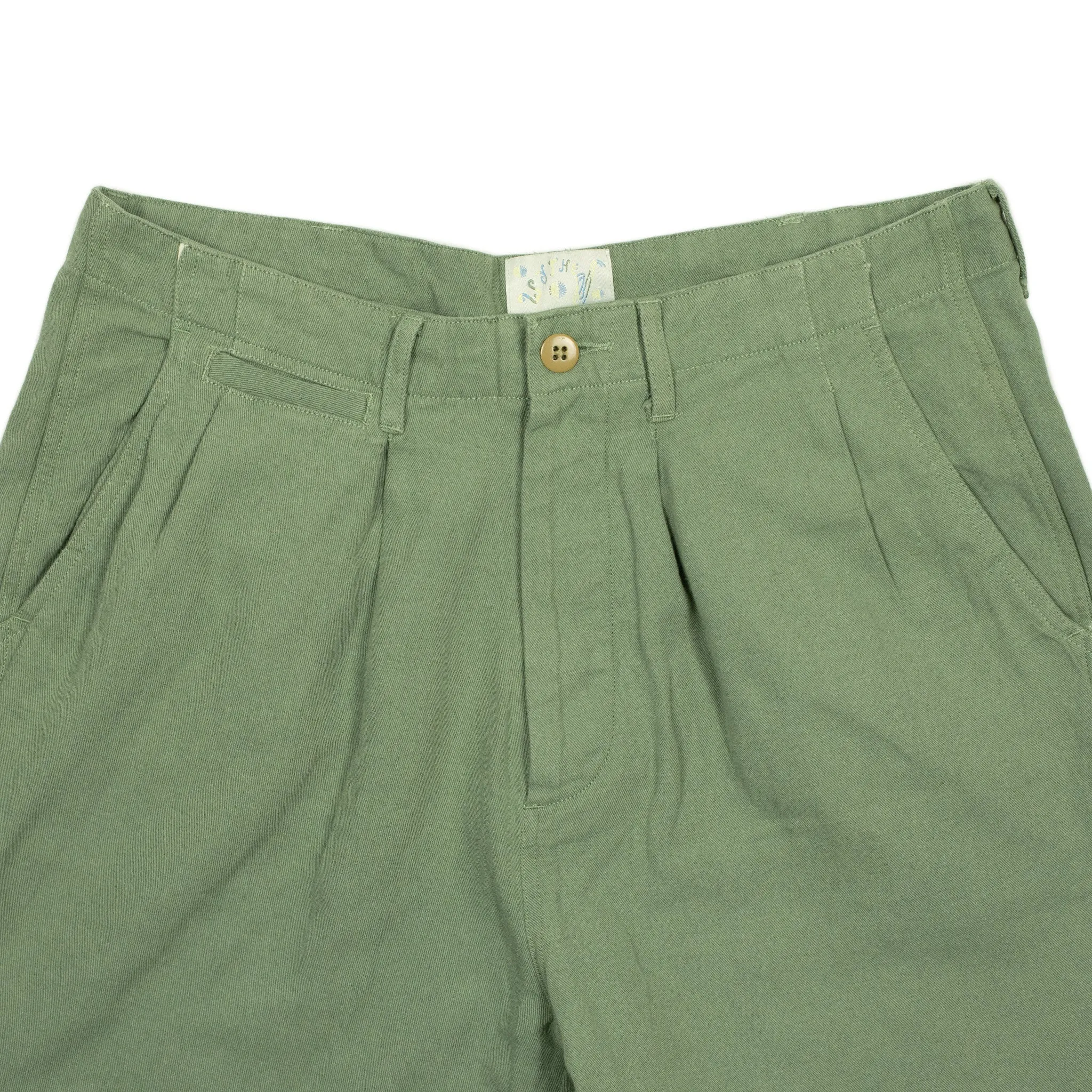 Military chino in faded olive cotton and linen slub twill (restock)