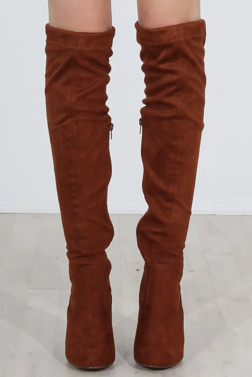 Milo Mocha Over The Knee Boots