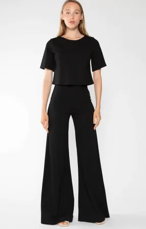 Ponte Knit Wide Leg Pant