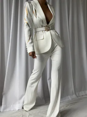 SHEA Blazer & Pants Set in White