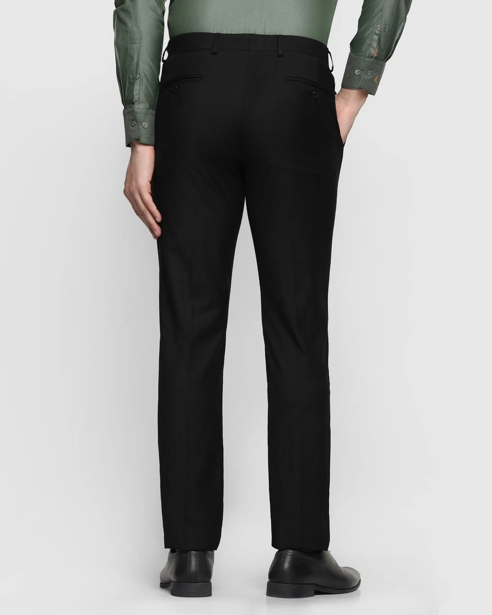 Slim Comfort B-95 Formal Black Solid Trouser - Bedward