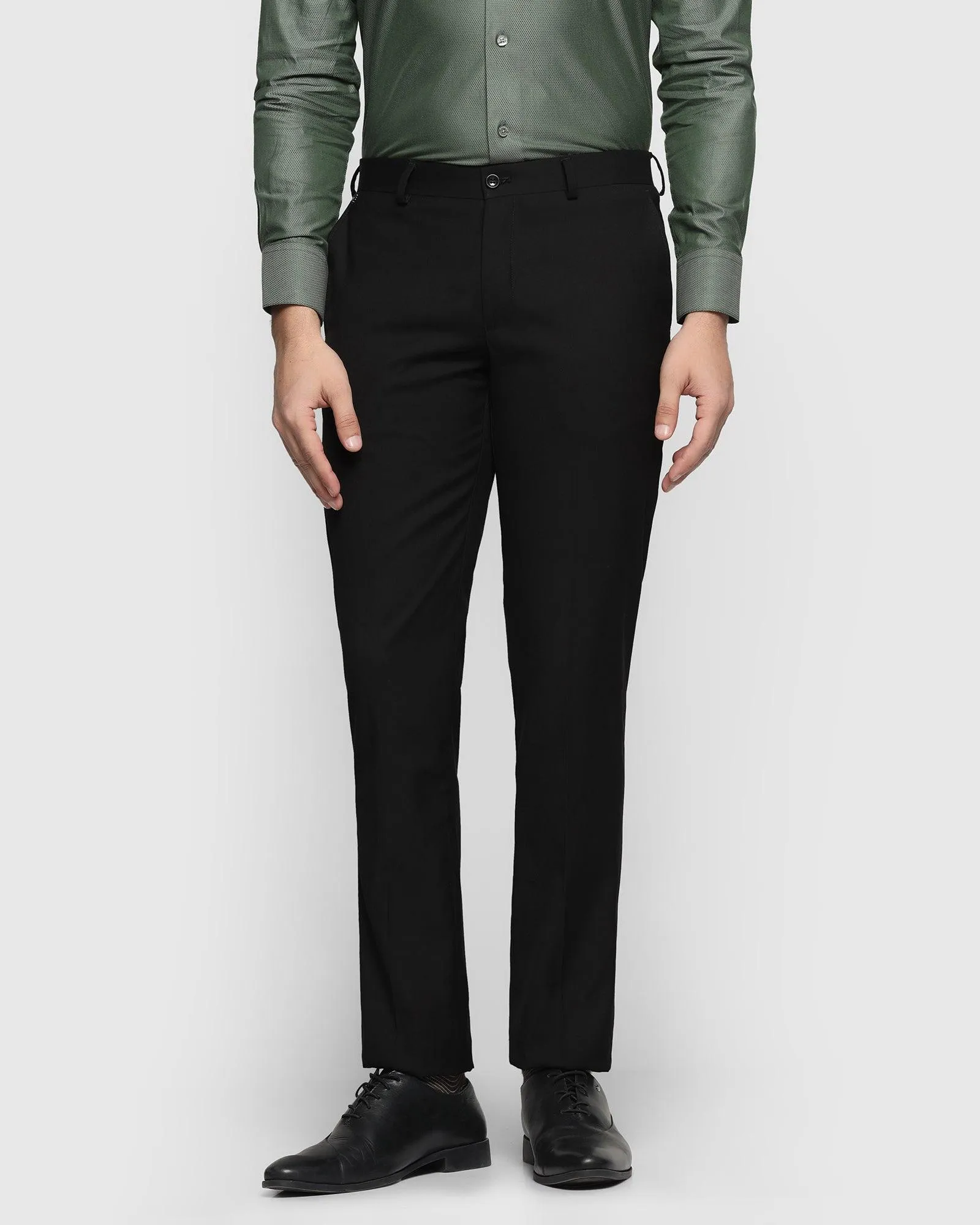 Slim Comfort B-95 Formal Black Solid Trouser - Bedward