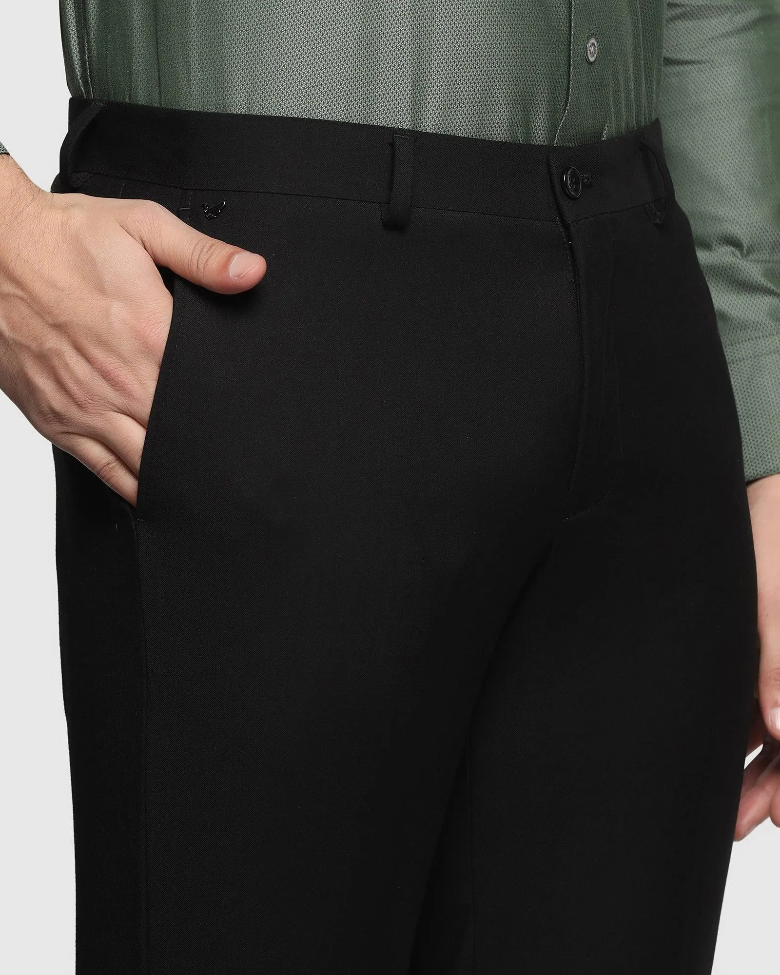 Slim Comfort B-95 Formal Black Solid Trouser - Bedward