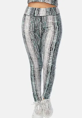 snake print yoga active leggings