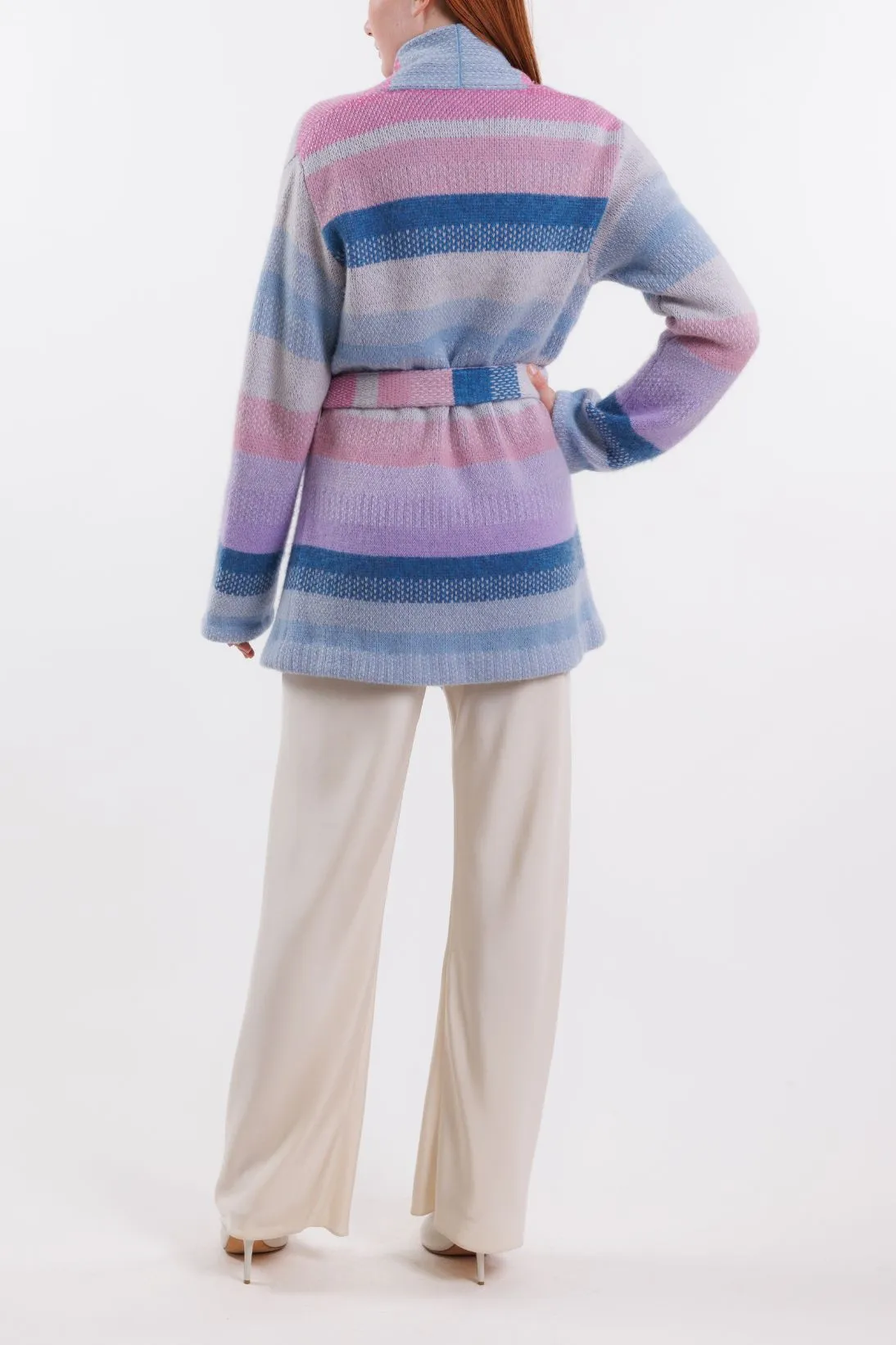 SUSTAINABLE VARIEGATED STRIPE CARDIGAN