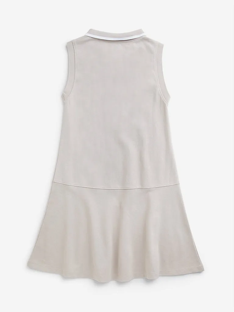 Y&F Kids Beige Skater Cotton Dress