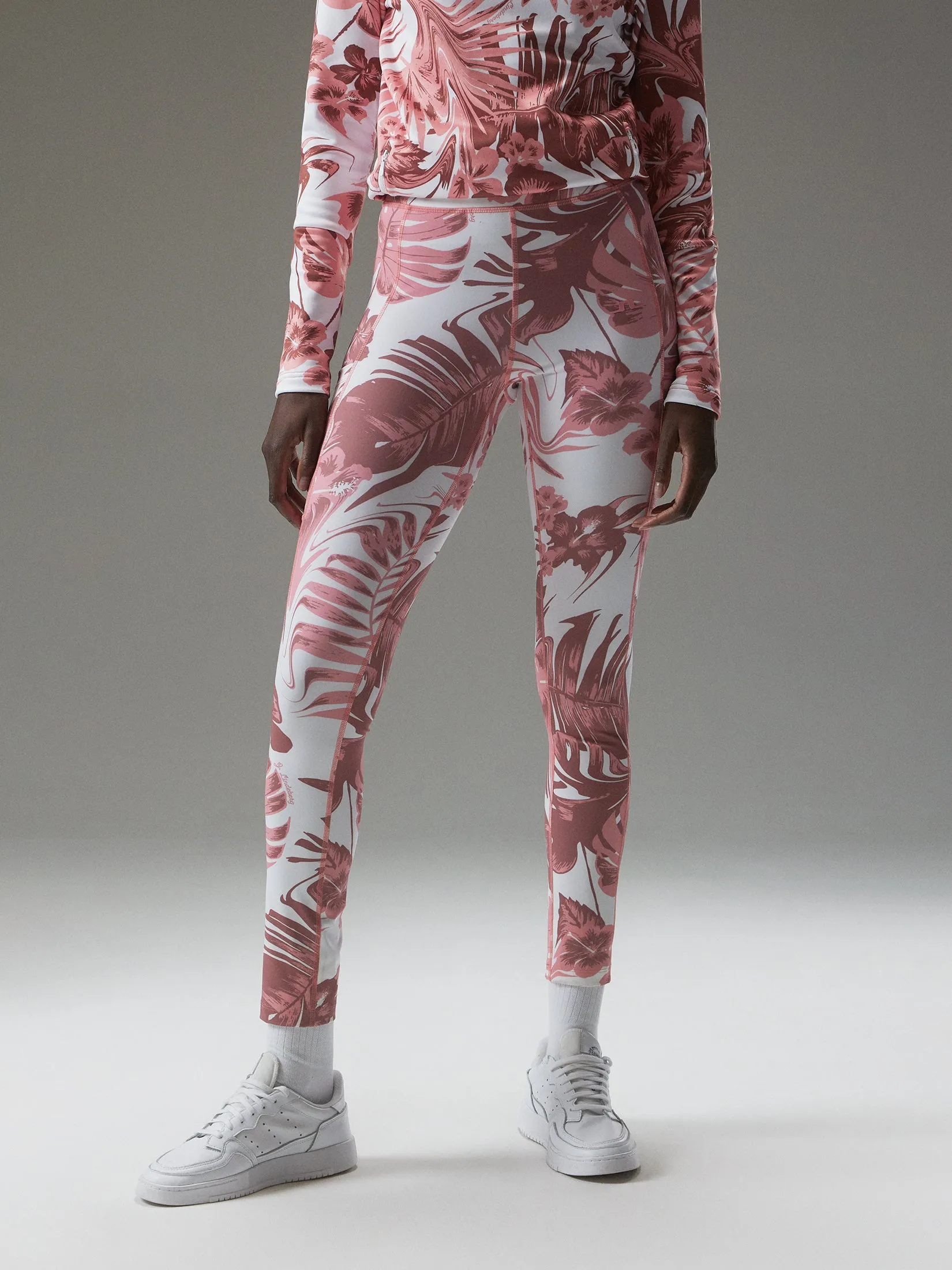 Zena Print Tights / Hibiscus Pink